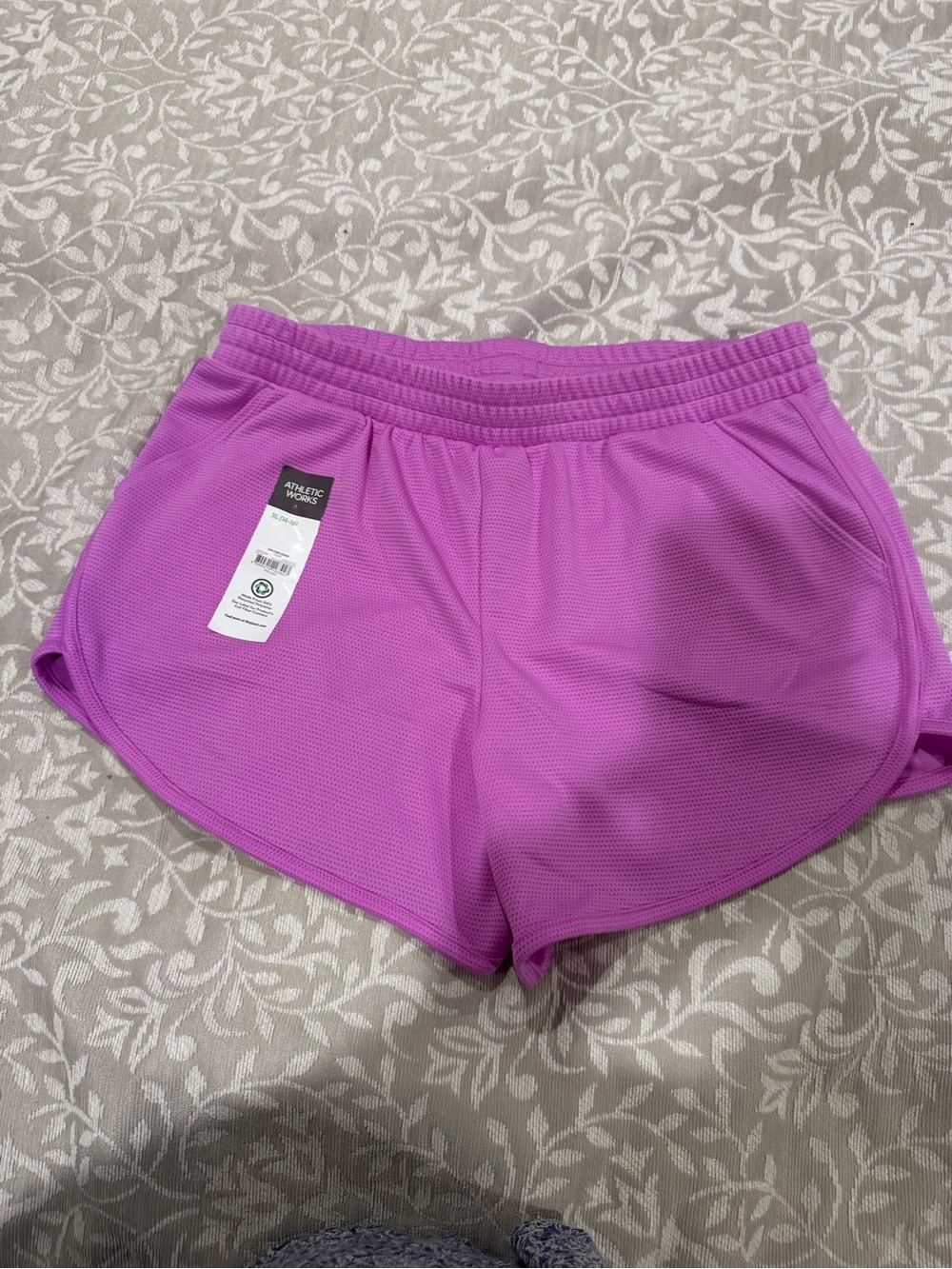 Athletic Works Girls XL Purple Mesh Running Shorts